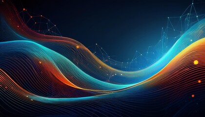 Abstract minimal curvy wavy networking background