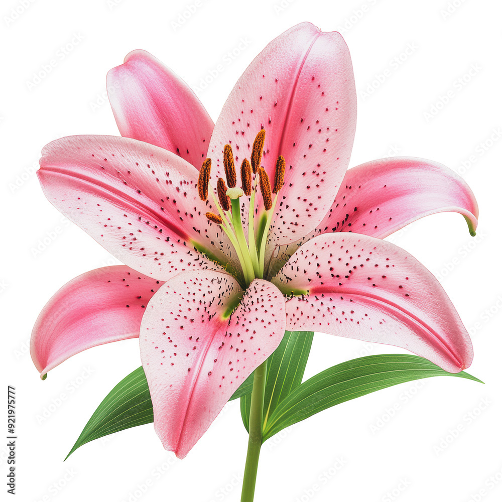 Poster PNG Pink lily blossom in natural light