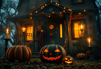 Fototapeta premium halloween pumpkin on a halloween