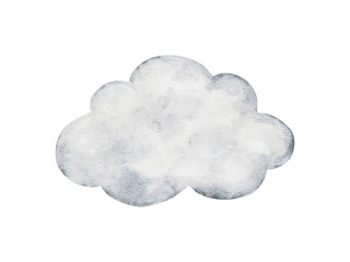Pastel beige cartoon clouds isolated on background. Hand drawn watercolor illustration for girl or boy childish educational, nursery art. weather icons. Symbols for forecasts of meteorology.