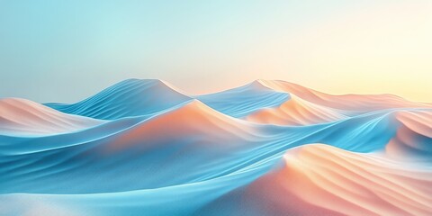 Abstract Blue and Orange Sand Dunes