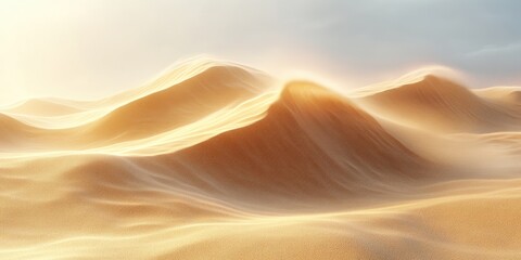 Golden Sand Dunes Under a Bright Sky