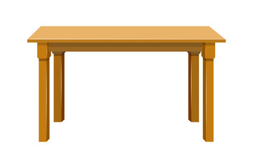 Wooden table isolated illustration on white background