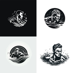 Swim logo design vector illustration