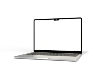 Laptop mockup isolated on white