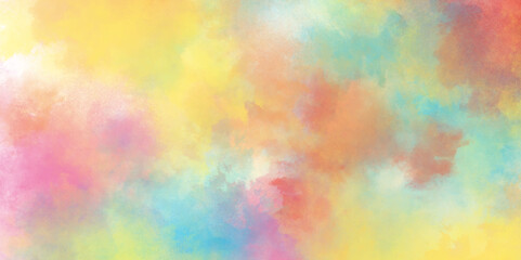 Watercolor vector colorful abstract texture with multicolor splashes, brush painted abstract watercolor background with splashes, Stain artistic hand-painted Pastel color watercolor texture.