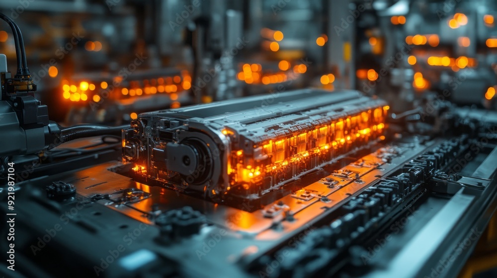 Aufkleber A computer part is lit up with orange lights