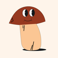 Mushroom groovy icon. vector illustration
