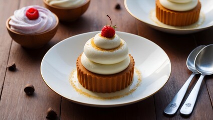 cupcakes with cream and chocolate