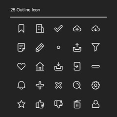 set of user interface icon design, with white lines and various shapes