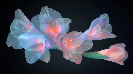 Abstract flower design with swirling colors and shapes