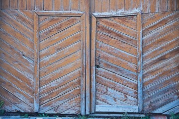 Antique wooden doors. Grunge style