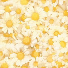 アニメ風の淡い黄色のカモミールのテクスチャパターン