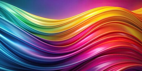 Fototapeta premium Abstract wavy silk background in colorful gradient, abstract, wavy, silk, background, colorful, gradient, texture, flowing, smooth