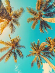 Palm Trees with Blue Sky Background