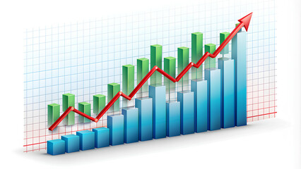 Candlestick Chart Crypto Exchange Finance Market Data Graph Price 3D Rendering - Abstract Background Texture