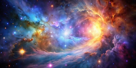 Fototapeta premium Nebula in deep space with vibrant stars, nebula, space, stars, galaxy, cosmos, astronomy, celestial, universe