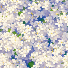 アニメ風の白のライラックのテクスチャパターン