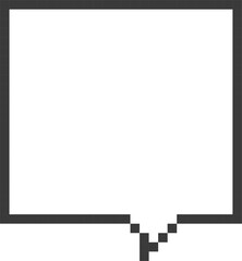 8bit retro game pixel art speech bubble balloon icon sticker memo keyword planner text box banner, flat png isolated transparent element design