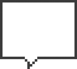 8bit retro game pixel art speech bubble balloon icon sticker memo keyword planner text box banner, flat png isolated transparent element design