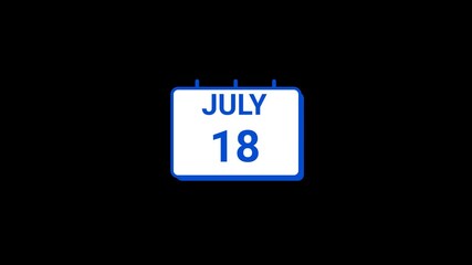 18 July calendar icon Animation