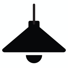 Ceiling Lamp Vector Line Icon – Hanging Lamp Glyph for Modern Lighting and Interior Design Projects.