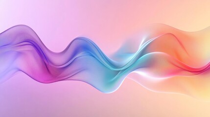 Abstract colorful wave flowing on a pink background