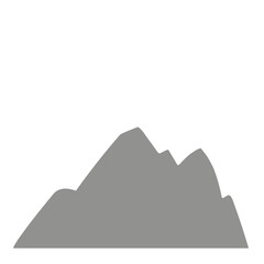 Mountains silhouettes on the white background