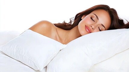 Obraz premium A young African American woman enjoying a peaceful night of restful sleep in the comfort of her home