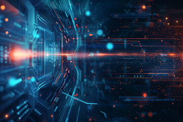 Obraz premium Abstract Virtual Technology Circuit Board Concept Background