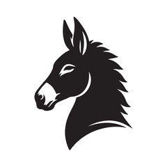 Animal face silhouette vector style with white background