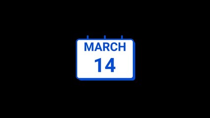 14 March calendar icon Animation