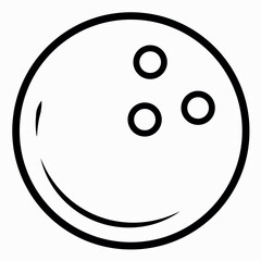 Bowling Ball Icon Outline - Detailed Vector Art, Classic Bowling Sphere Illustration, High-Resolution Outline Graphic for Sports and Recreation Design