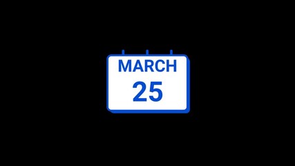 25 March calendar icon Animation