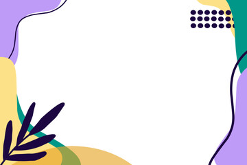 Obraz premium Pastel background with wave and wire leaf illustration elements, minimalist and simple background design