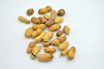 peanuts in shell isolated on white background
