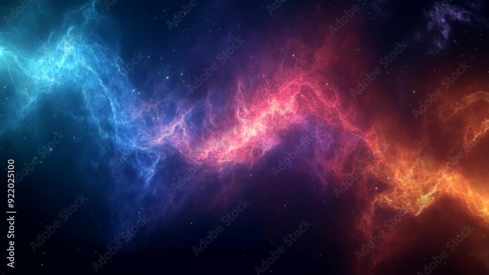 Wall mural vibrant cosmic nebula with swirling colors in deep space. outer space fantasy concept. seamless loop