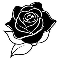   rose flower silhouette vector illustration