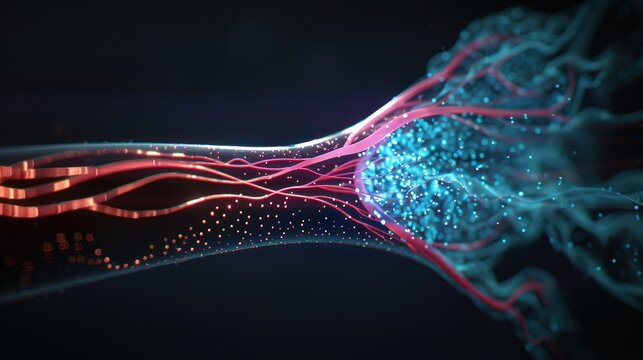 Bright 3D Animation Showing Water and Nutrient Transport in Plant Xylem and Phloem on Black Background