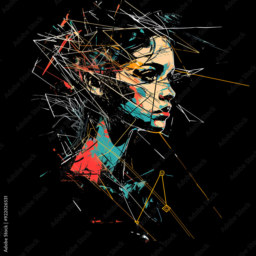 Wall mural abstract illustration of the girl