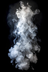 Realistic white smoke on a black background