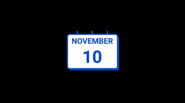 10 November calendar icon Animation