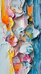 Oil painting texture showing vibrant colorful brushstrokes
