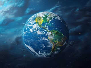 Fototapeta premium Detailed of the Dynamic Climate and Weather Patterns of Planet Earth