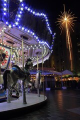 Obraz premium carousel at night