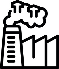 Simple vector of a factory emitting smoke into the air, representing industrial pollution