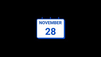 28 November calendar icon Animation