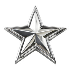 Obraz premium chrome 3d military star on white background