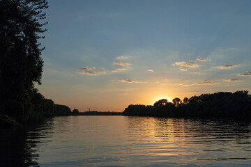 Sunset over the Sava River