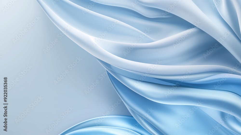 Poster a gentle drape of soft blue silk captivates the viewer with its smooth texture and flowing lines aga